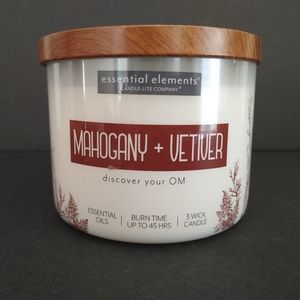 Essential Elements 3-Wick Candle Mahogany & Vetiver